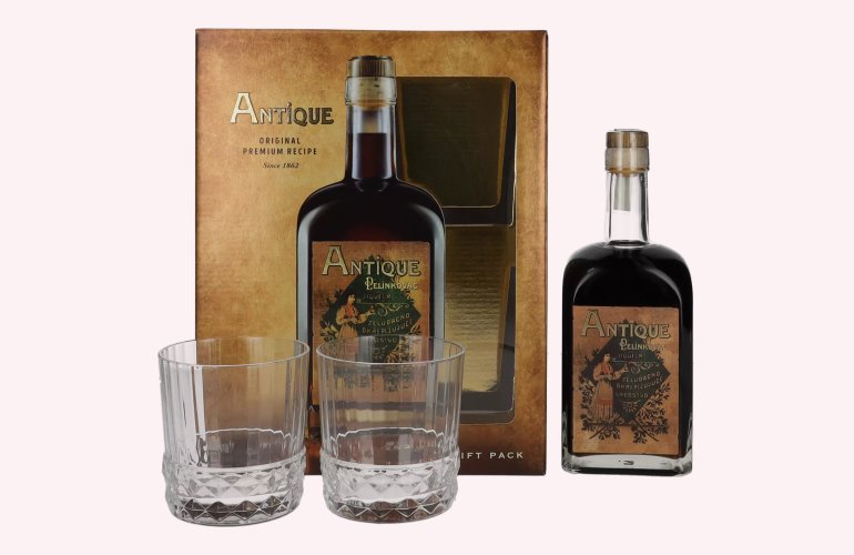 Badel Antique Pelinkovac Liqueur 35% Vol. 0,7l in Geschenkbox mit 2 Gläsern