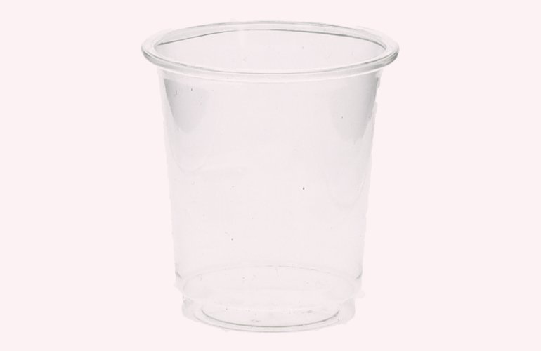 Becher PLA Stamperl pure GLASKLAR 4 cl 40 Stück