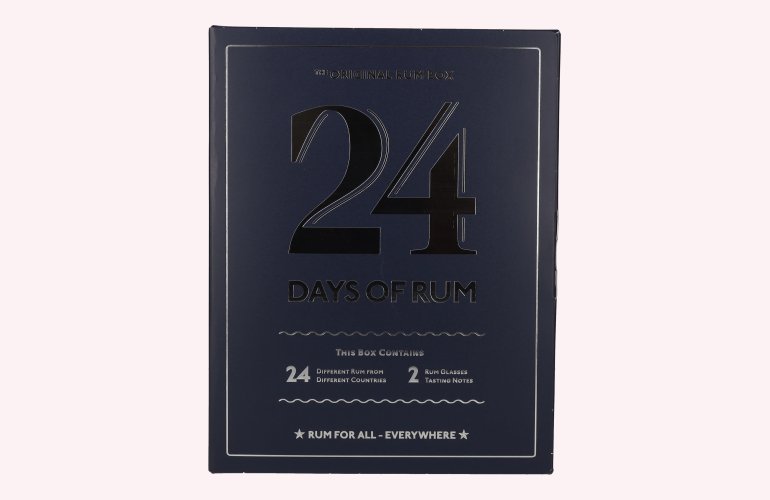 1423 24 DAYS OF RUM The Original Rum Box Blue Edition 42,5% Vol. 24x0,02l in Geschenkbox mit 2 Nosing Gläsern