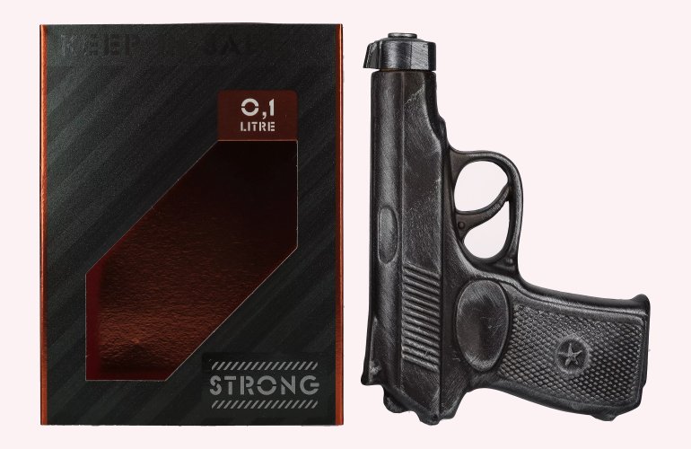 Zlatogor Makarov Pistole Vodka 38% Vol. 0,1l in Giftbox