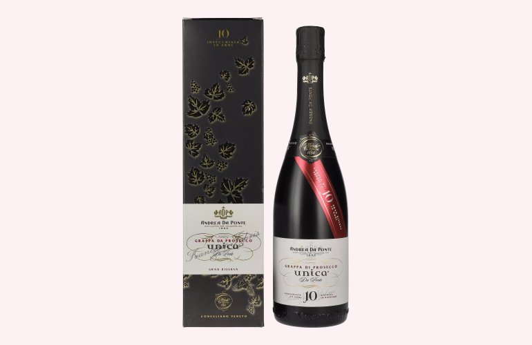 Andrea Da Ponte Grappa di Prosecco Unica Da Ponte 10 anni 40% Vol. 0,7l in Giftbox