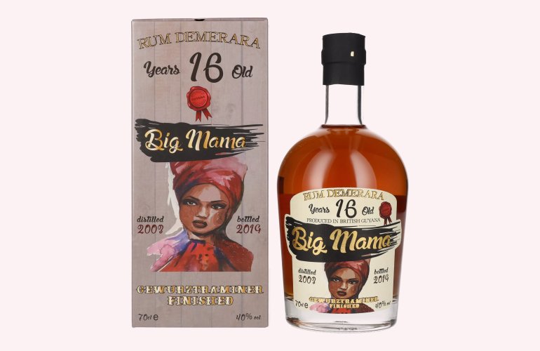 Big Mama 16 Years Old Rum Demerara Gewürztraminer Finished 40% Vol. 0,7l in Geschenkbox