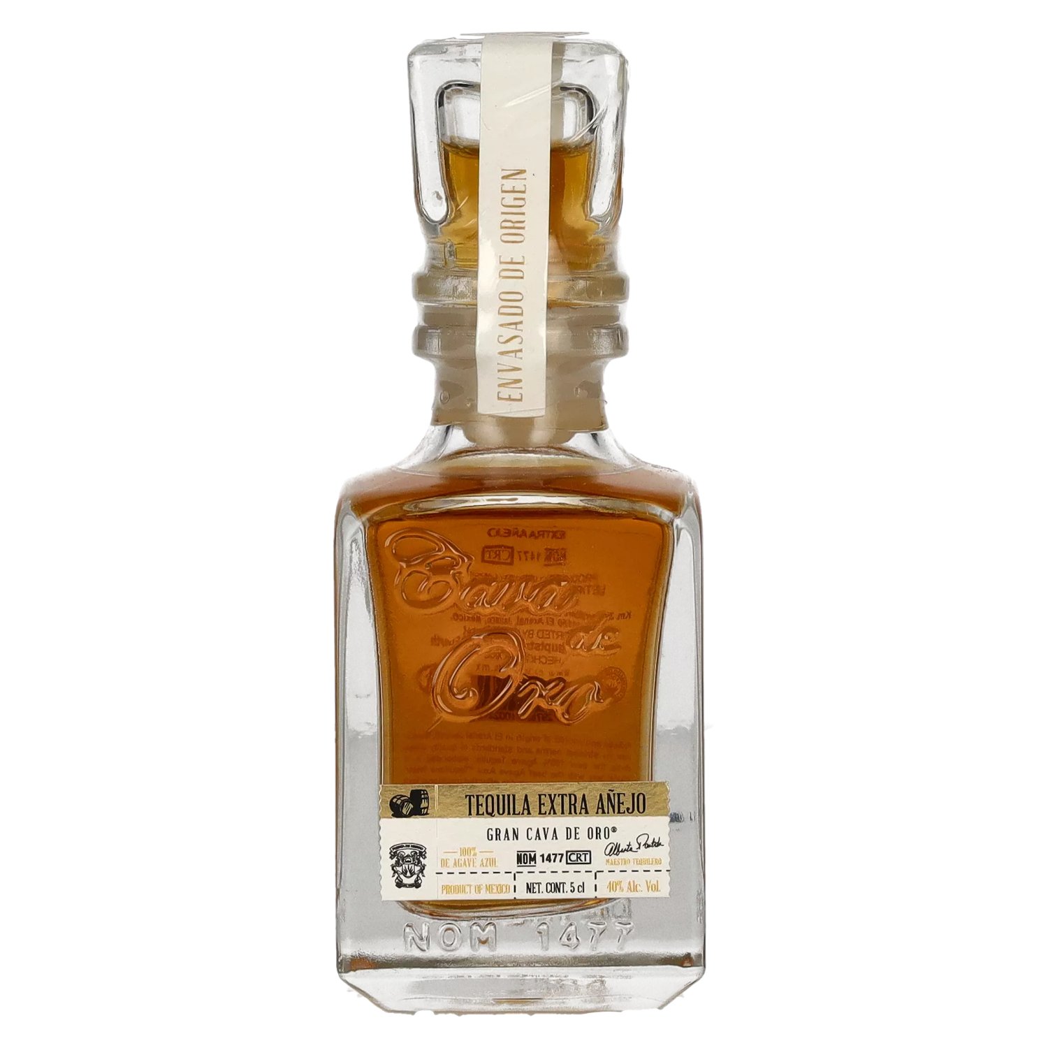 Gran Cava de Oro Tequila EXTRA AÑEJO 100 de Agave Azul 40 Vol. 0,05l