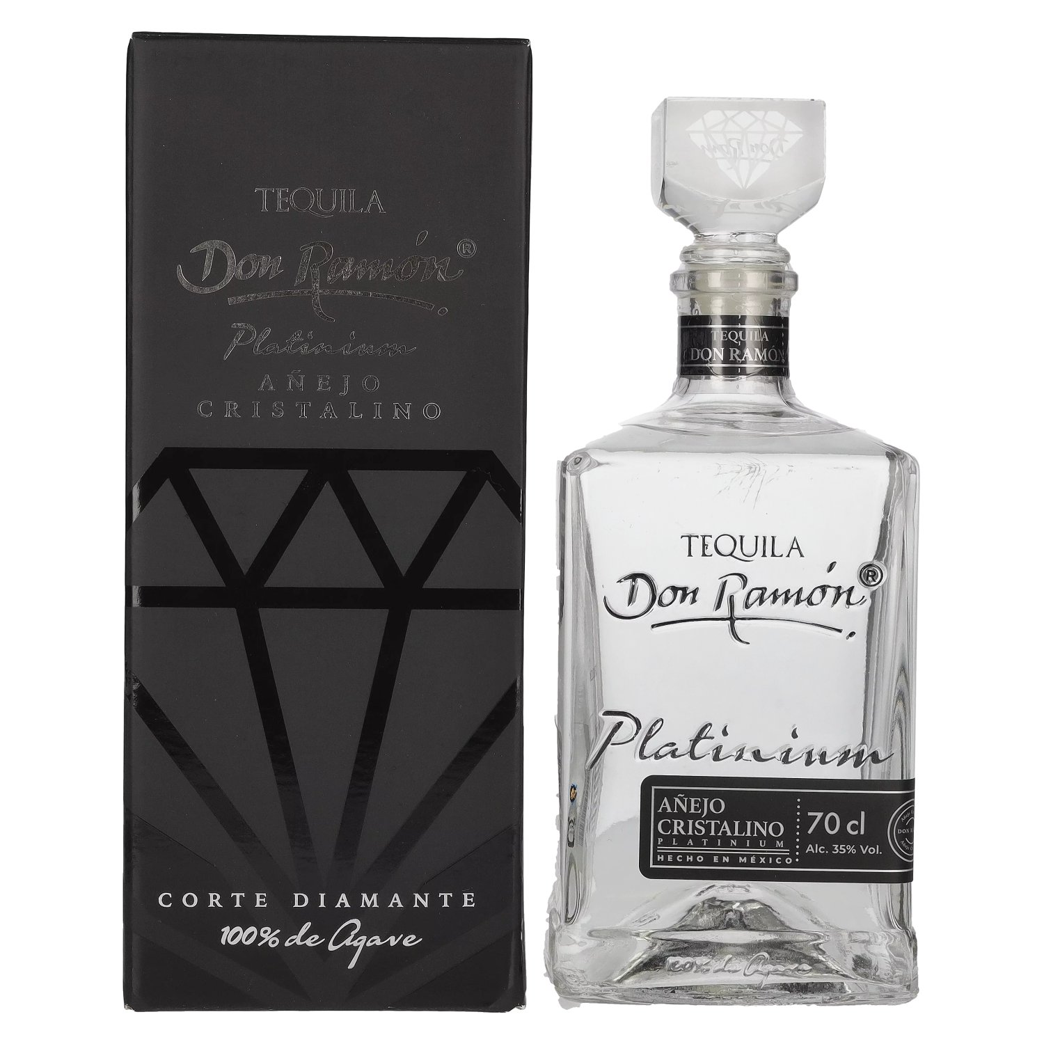 Don Ramón Platinum Añejo Cristalino 100 Agave 35 Vol. 0,7l in Giftbox