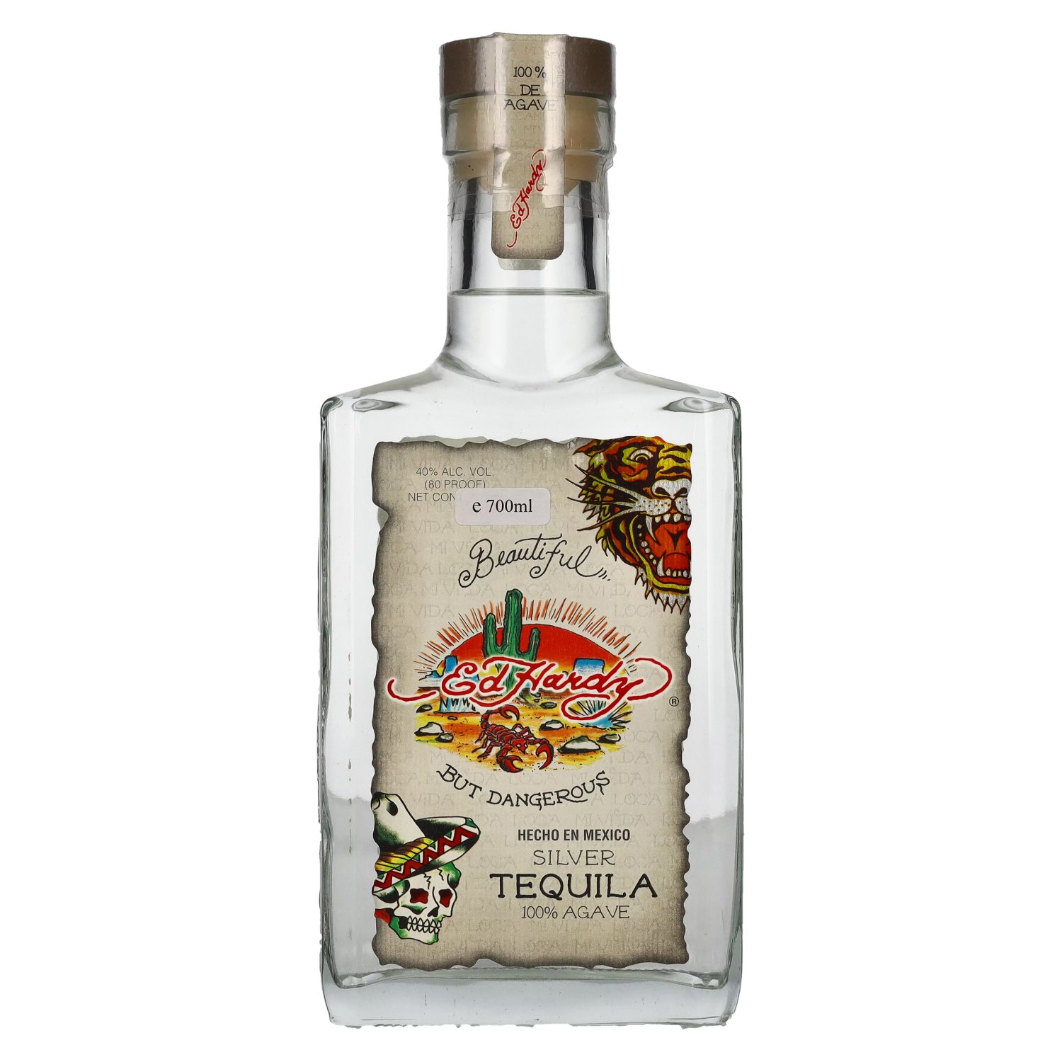 Ed Hardy Tequila Silver 100 Agave 40 Vol. 0,7l